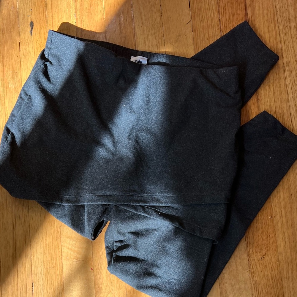 Cabi leggings with skirt charcoal gray small NWOT